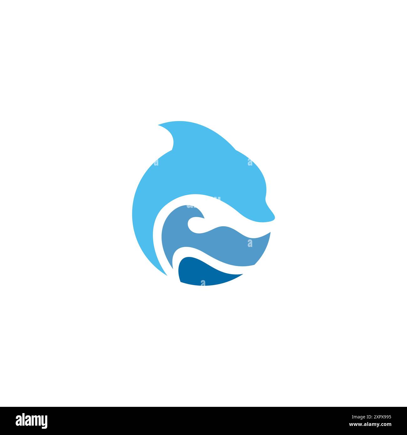 Dolphin With Wave logo Vector Design. Fish Icon Stock Vector