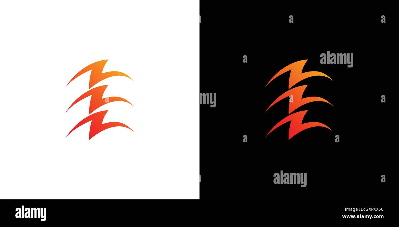 Modern and sophisticated E Electric logo design Stock Vector
