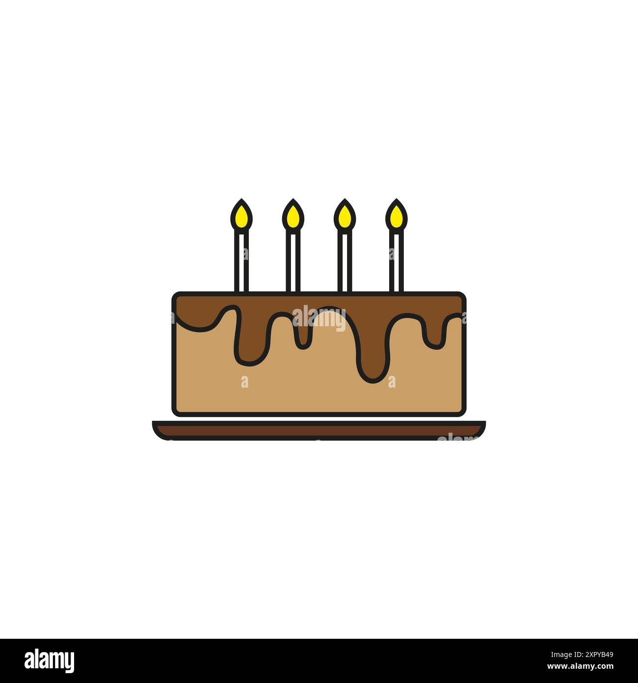 Birthday cake with candles isolated on white background vector ...