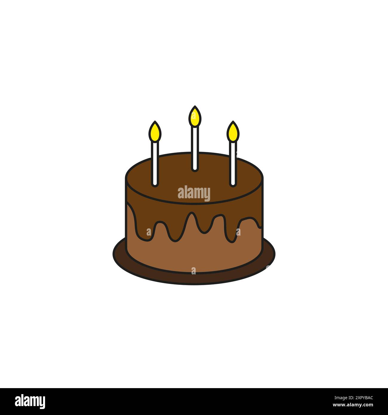 Birthday cake with candles isolated on white background vector ...