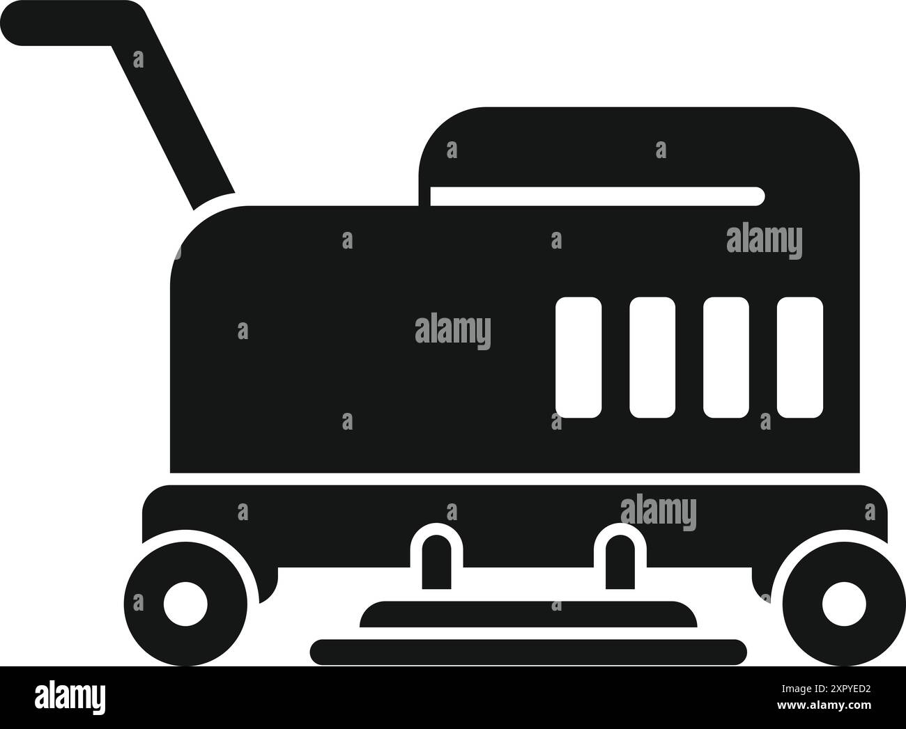 Black and white icon of a cleaning machine used by professional cleaning services for efficient cleaning Stock Vector