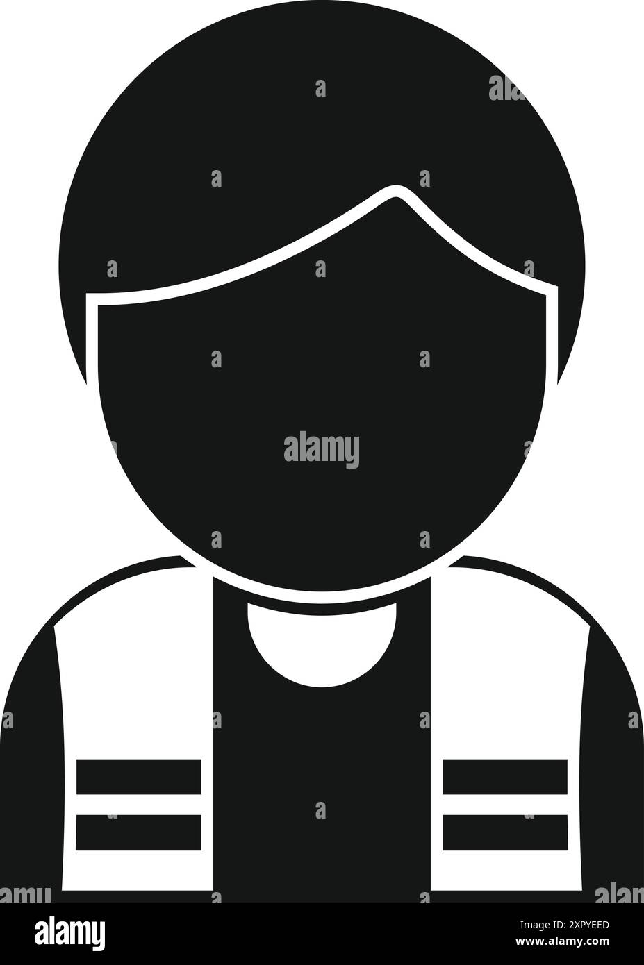 Security guard wearing a reflective vest icon in simple style on a ...