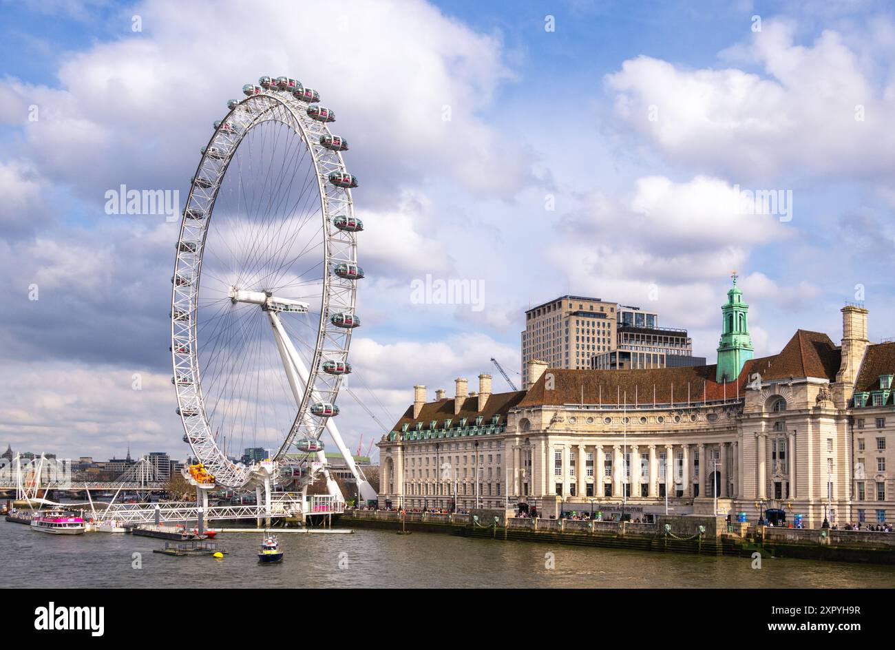 View towards London Eye and the County Hall on the South Bank, as seen ...
