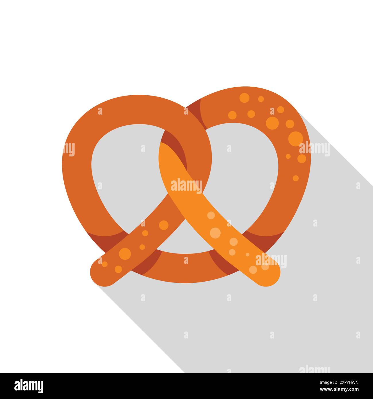Delicious freshly baked pretzel lying on white background Stock Vector ...