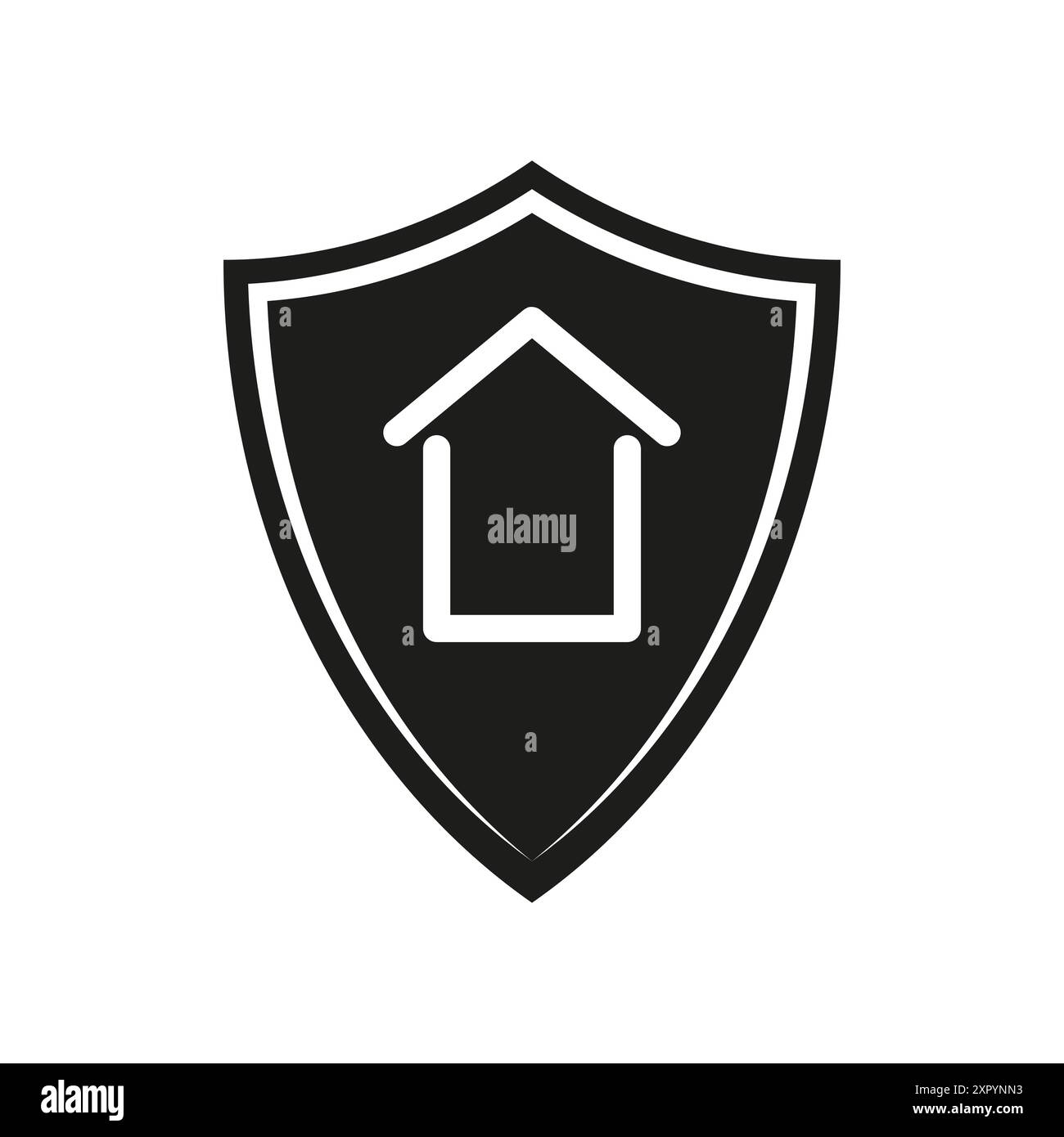 Black house shield icon isolated hi-res stock photography and images ...