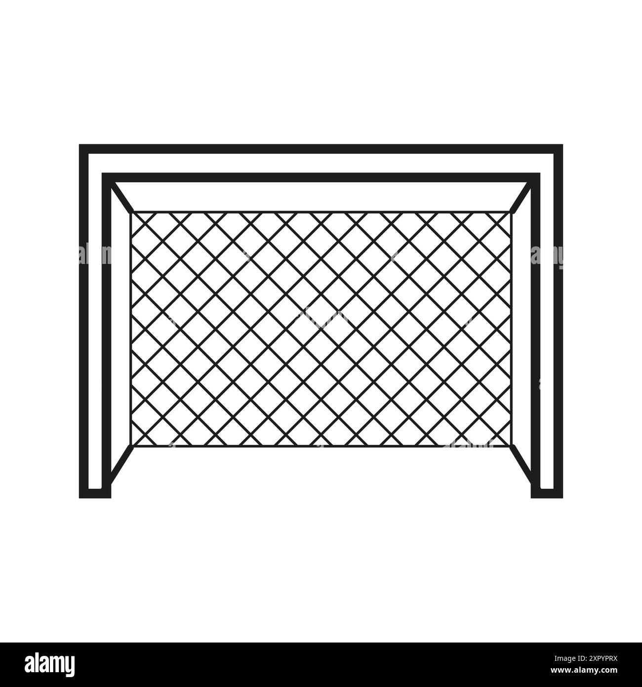 Soccer goal icon. Net and frame. Black and white. Vector illustration ...