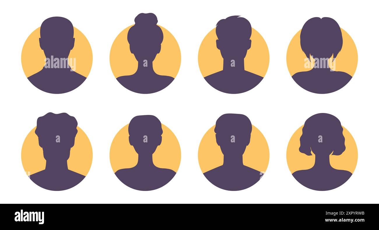 Female male face silhouettes Stock Vector Images - Alamy