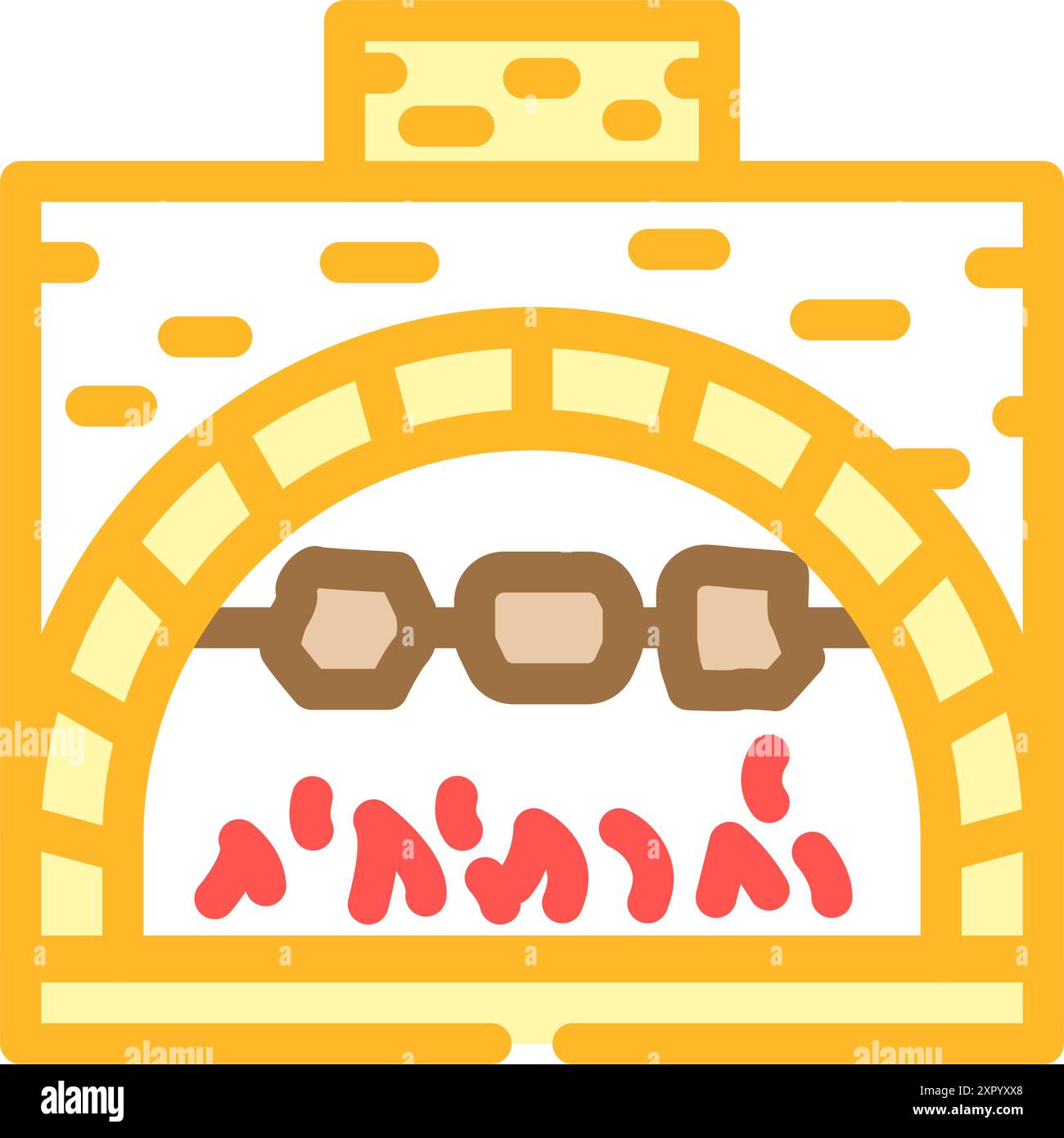cooking with fire restaurant chef color icon vector illustration Stock ...