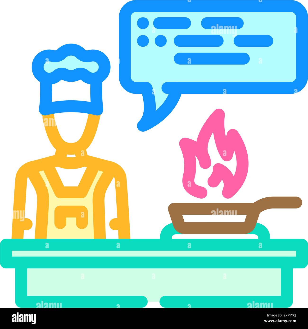 cooking classes restaurant chef color icon vector illustration Stock ...