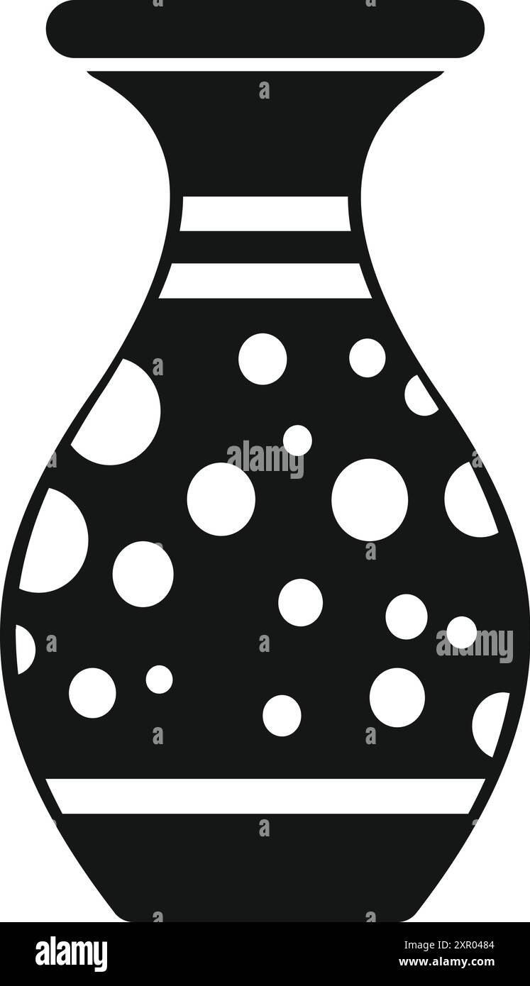 Simple icon of a vase featuring a pattern of white spots, suitable for various design projects Stock Vector