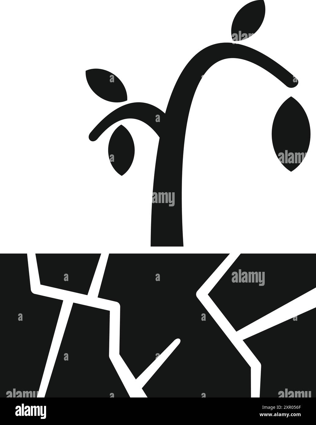 Simple icon showing the effects of climate change and lack of rain ...