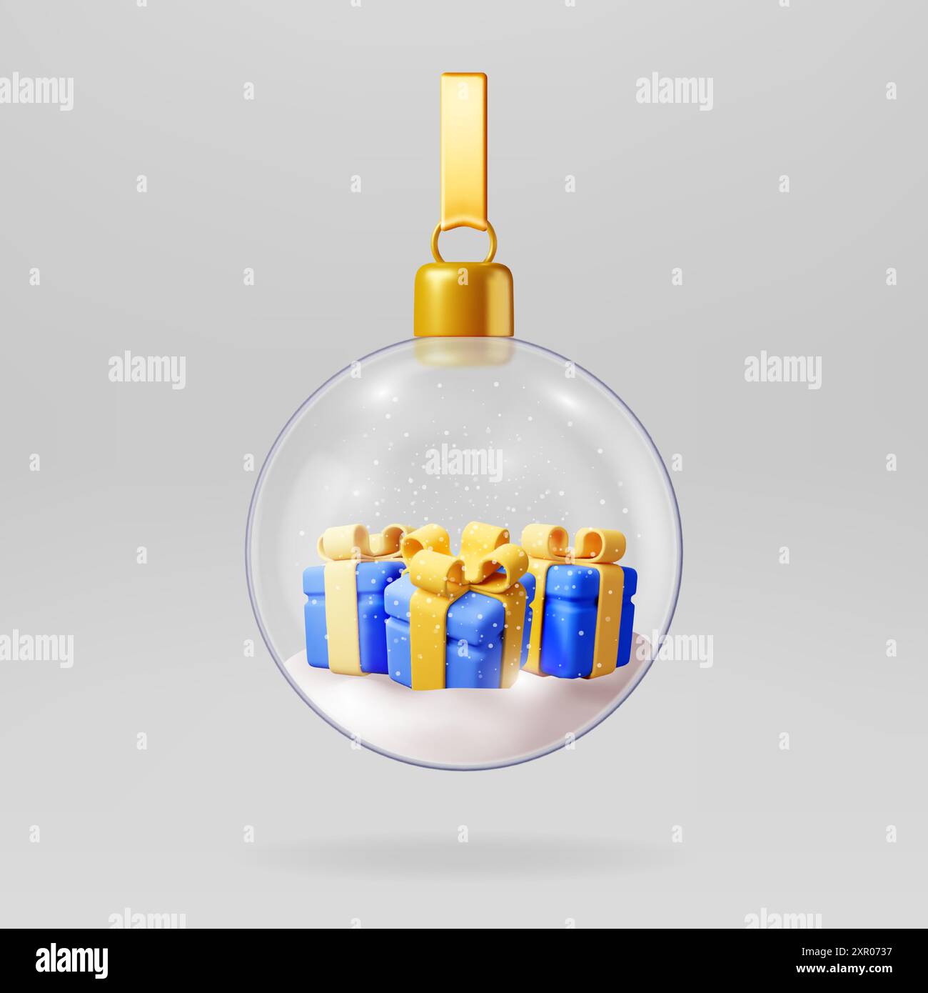 3D glass christmas snow ball with gift boxes Stock Vector Image & Art ...