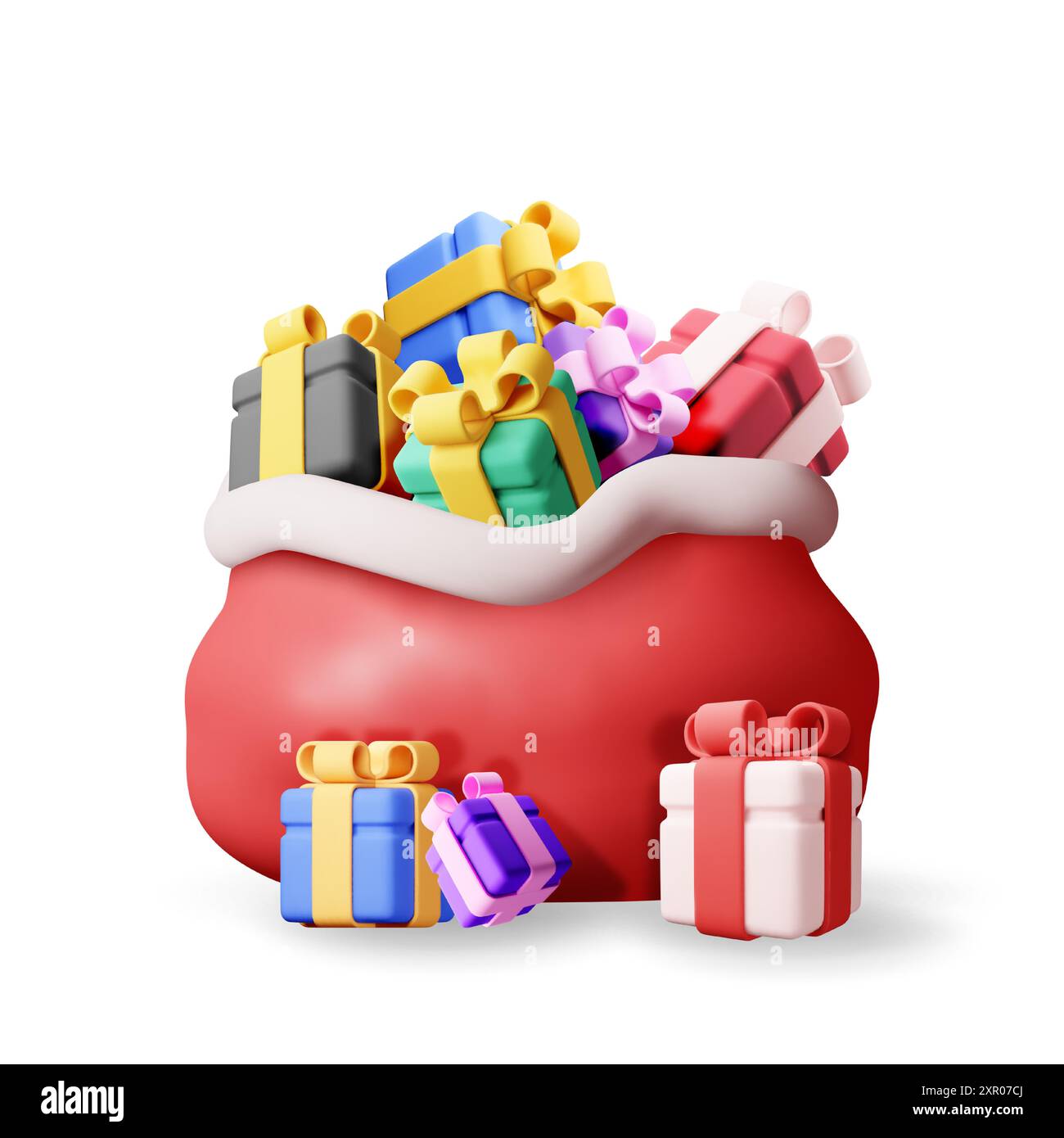 3D open santa claus sack full of gift boxes Stock Vector Image & Art ...