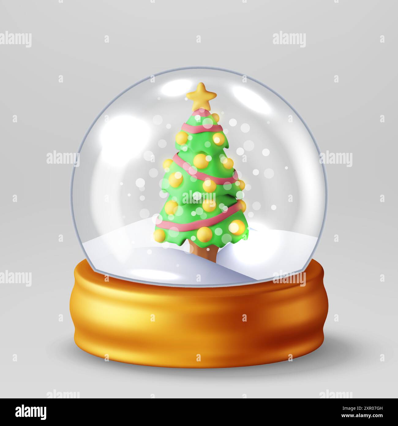 3D glass christmas snow globe with tree Stock Vector Image & Art - Alamy