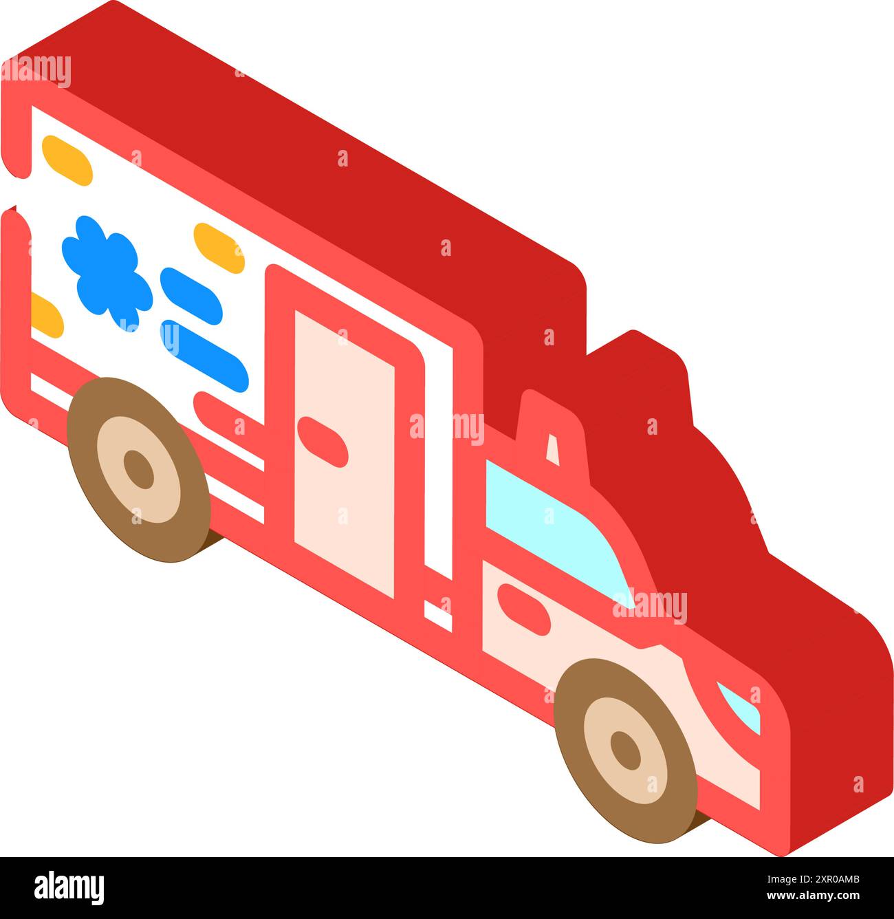 ambulance vehicle isometric icon vector illustration Stock Vector Image ...