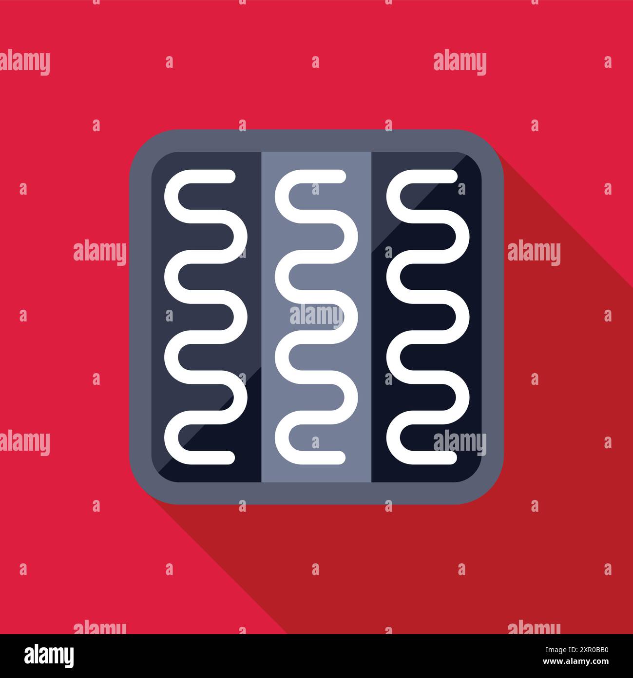 Icon representing an underfloor heating system, ensuring cozy temperatures Stock Vector