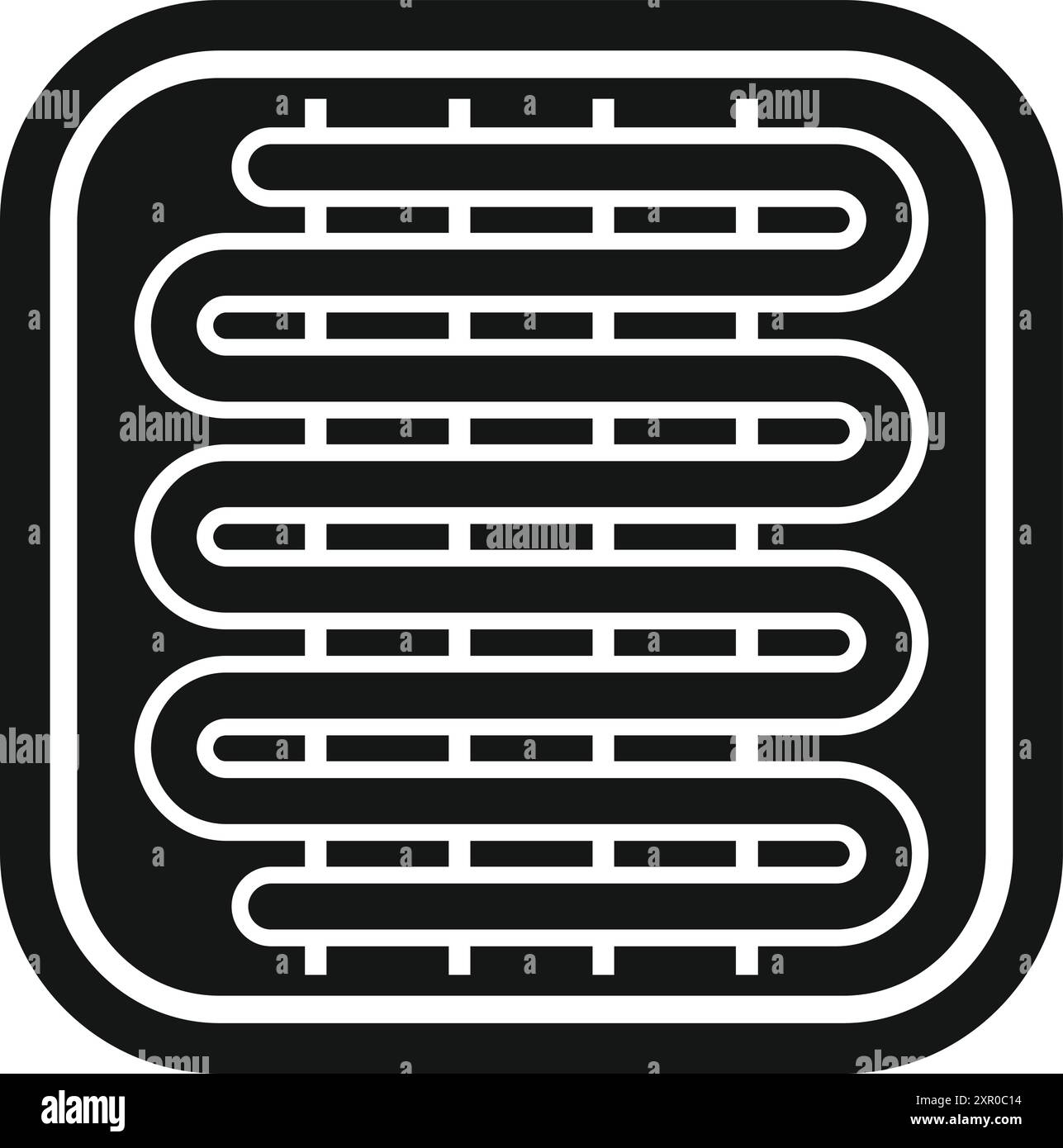 Glyph icon representing underfloor heating system, perfect for websites and apps related to home renovation Stock Vector