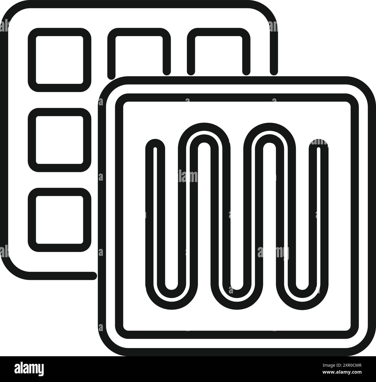 Line icon representing underfloor heating, ideal for home improvement and construction projects Stock Vector