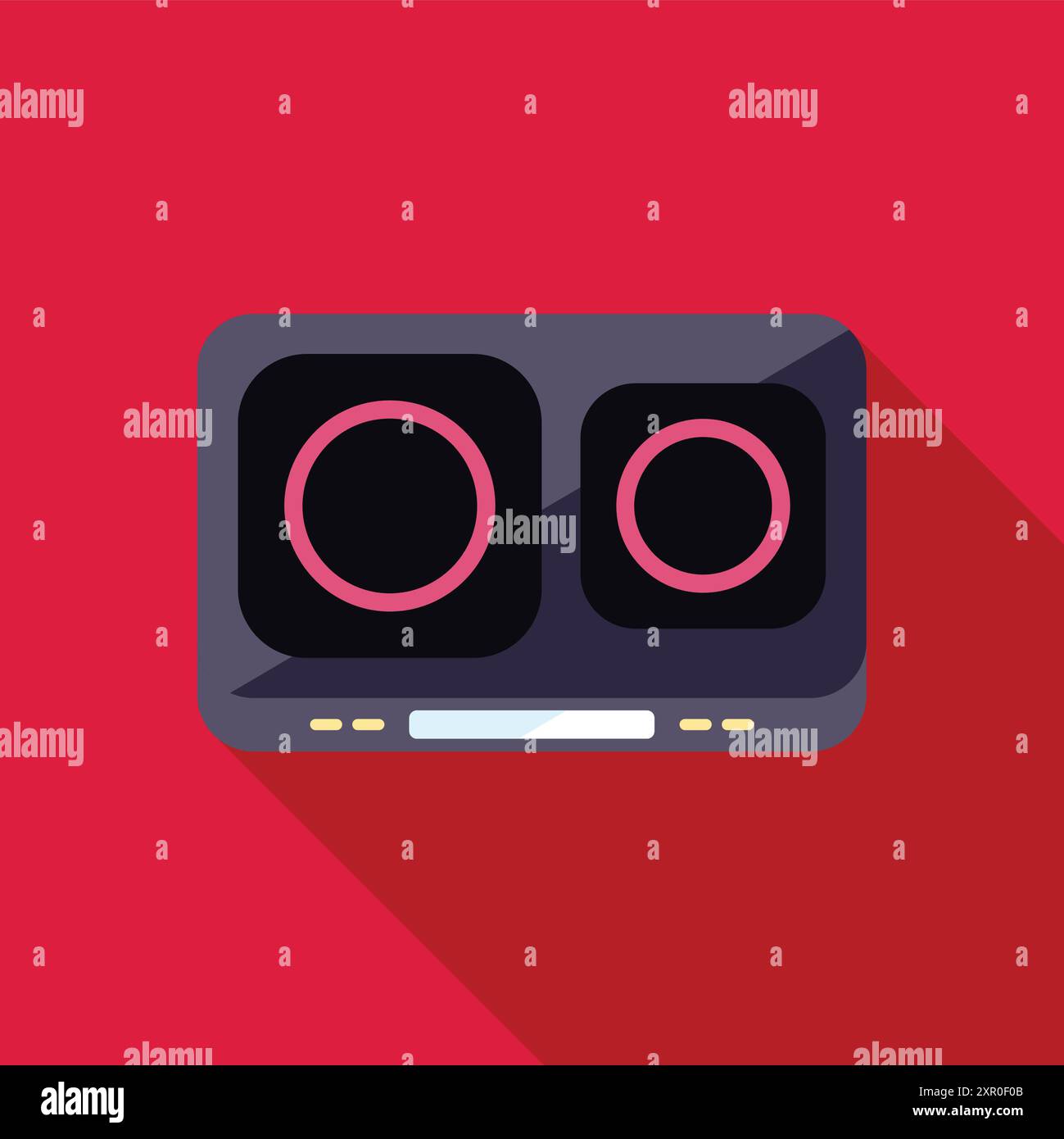 Modern induction cooktop with two burners and touch control panel is ...