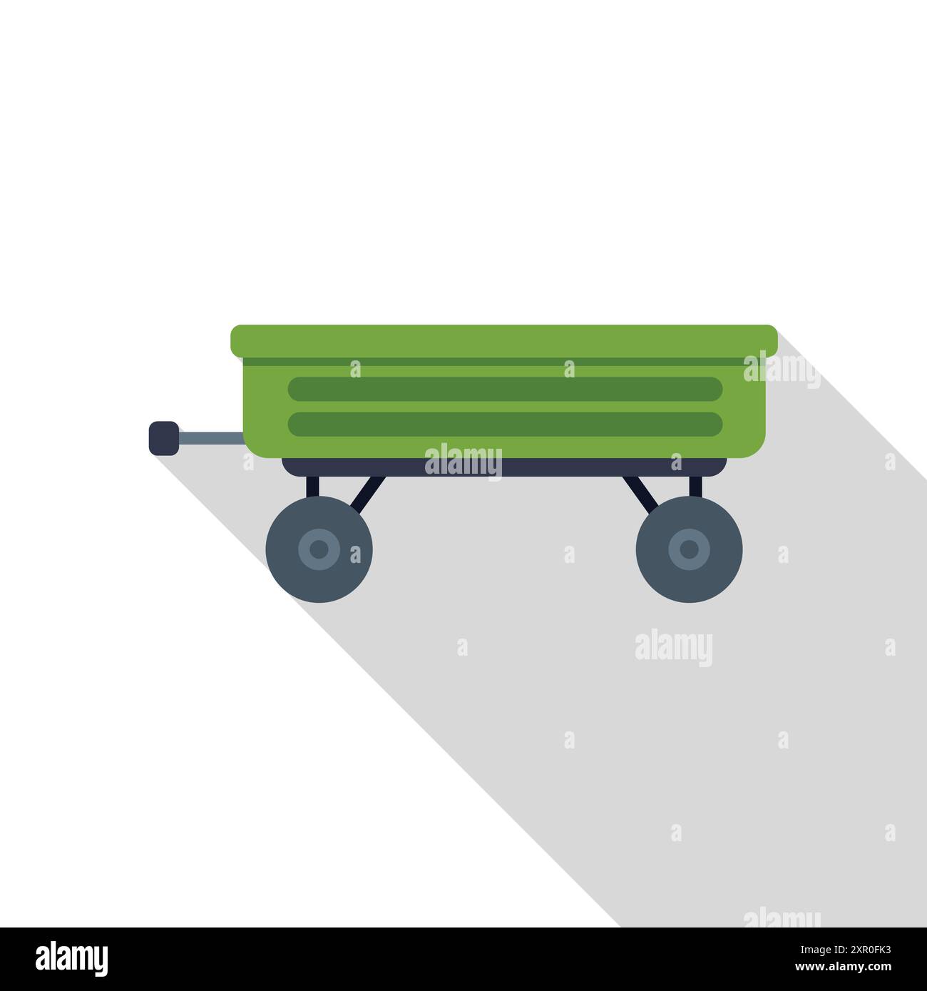 Green farm tipper trailer standing on white background, farming vehicle ...