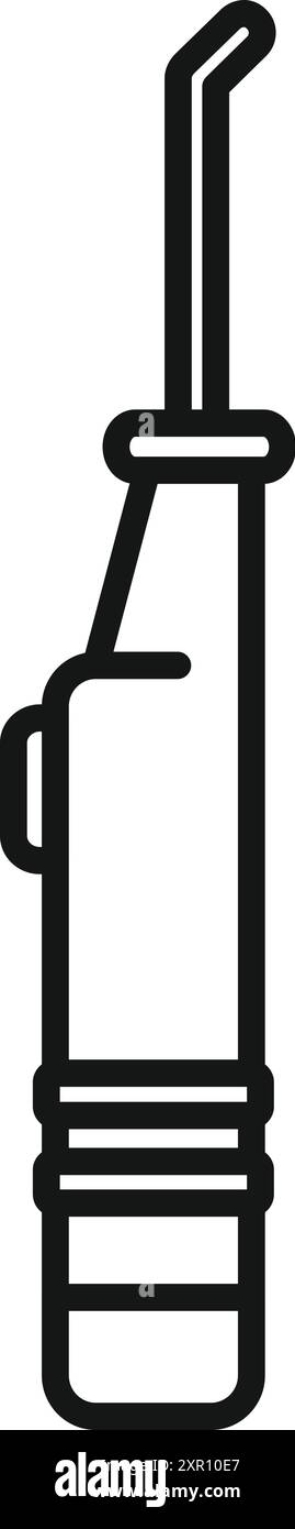 Line icon of a water flosser emphasizing the importance of interdental ...