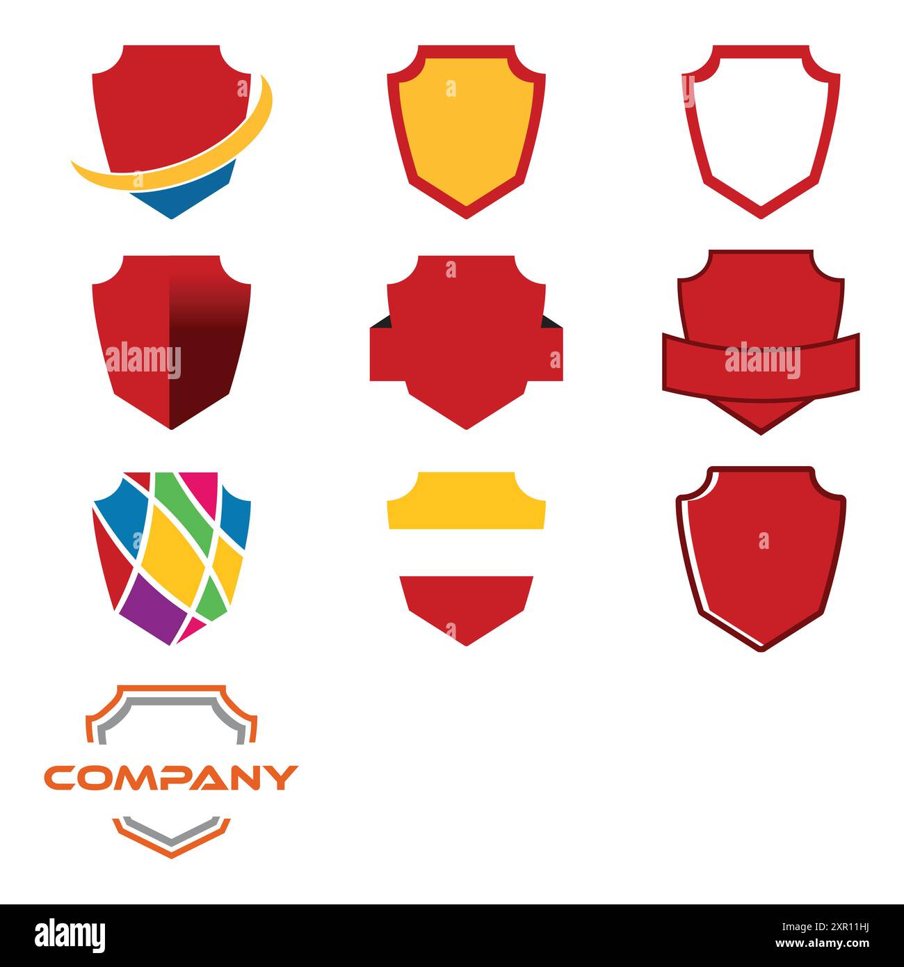 Set of Shield Icon Vector Logo Template Illustration Design Stock ...