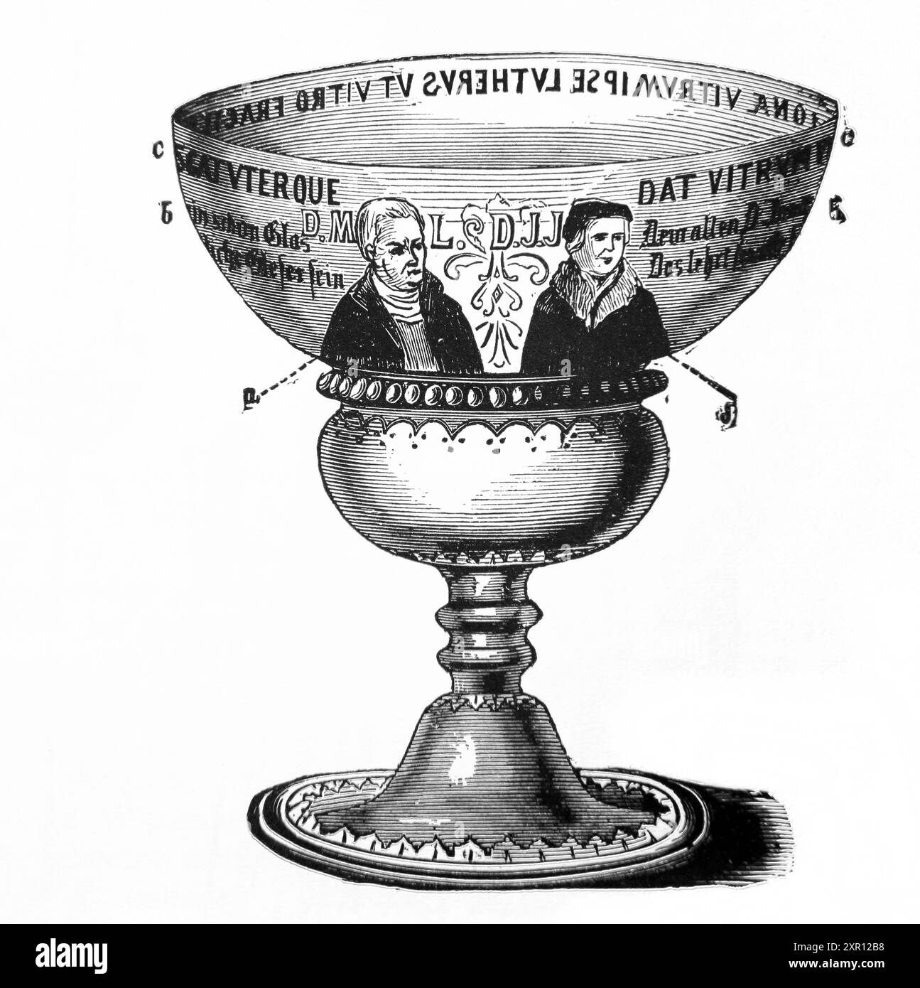 Diagram of Justus Jonas White Drinking Glass a Gift from