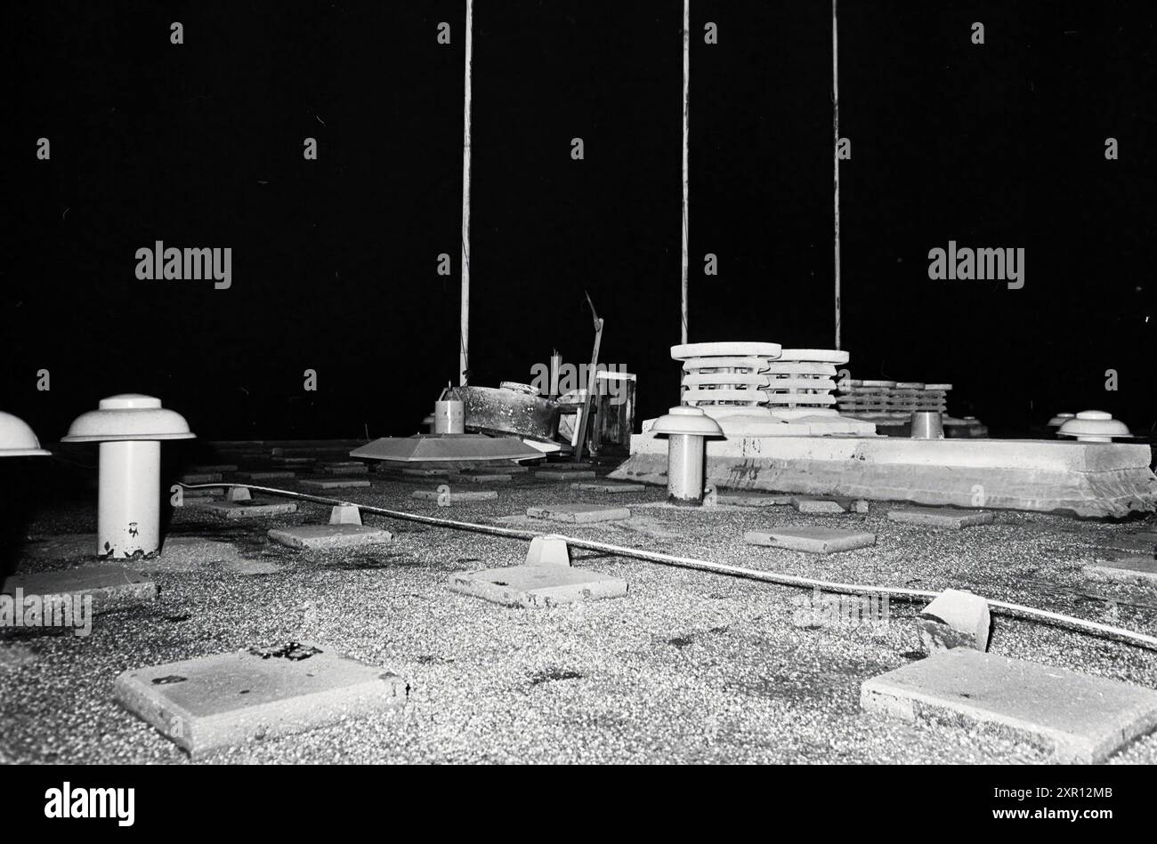 Flat roof with ventilation openings, Whizgle Dutch News: Historic Images Tailored for the Future. Explore The Netherlands past with modern perspectives through Dutch agency imagery. Bridging yesterday's events with tomorrow's insights. Embark on a timeless journey with stories that shape our future. Stock Photo