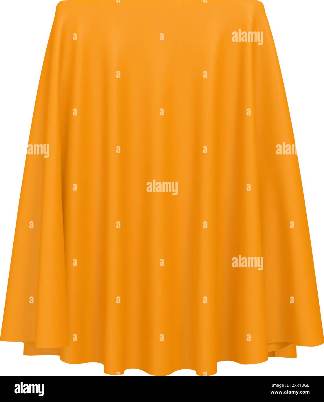 Orange fabric covering a cube or rectangular shape Stock Vector