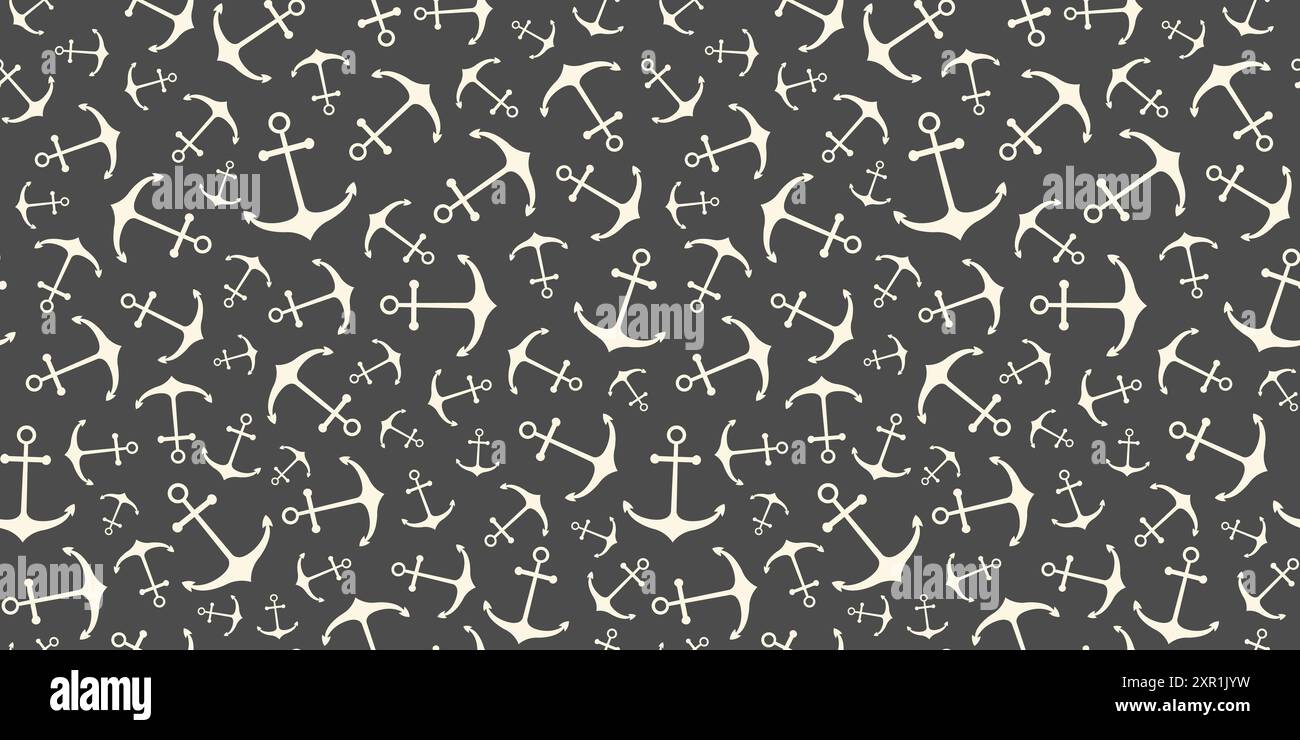 Nautical seamless pattern with geometric ship anchors Stock Vector ...