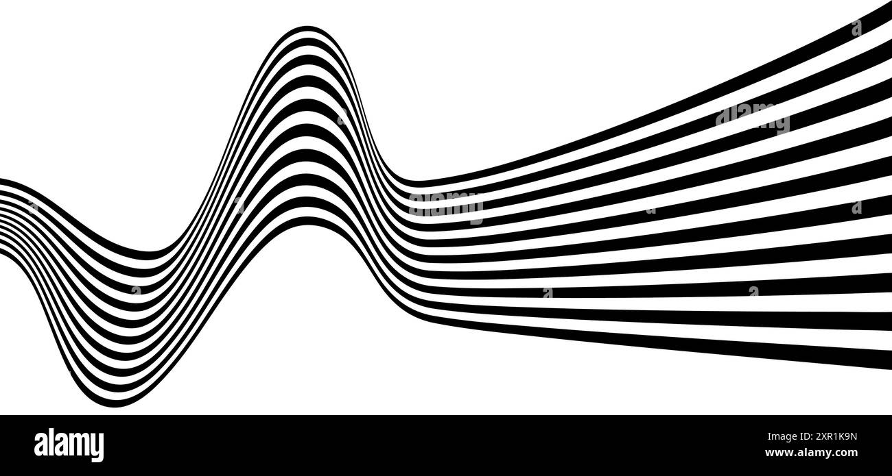 black and white wavy stripes design. Vector illustration Stock Vector ...