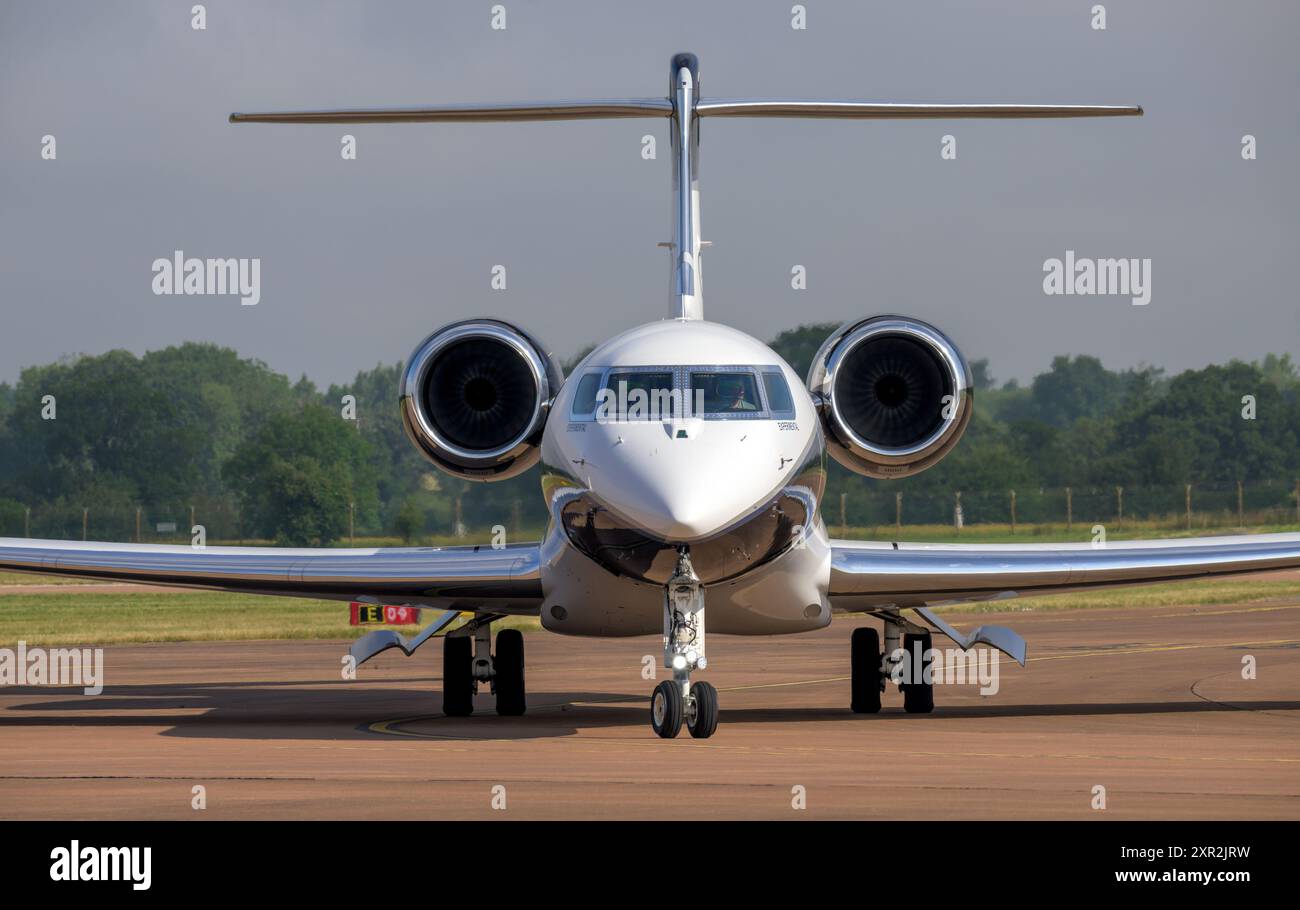 Gulfstream G700, N706GD, on arrival at the Royal International Air Tattoo 2024 Stock Photo