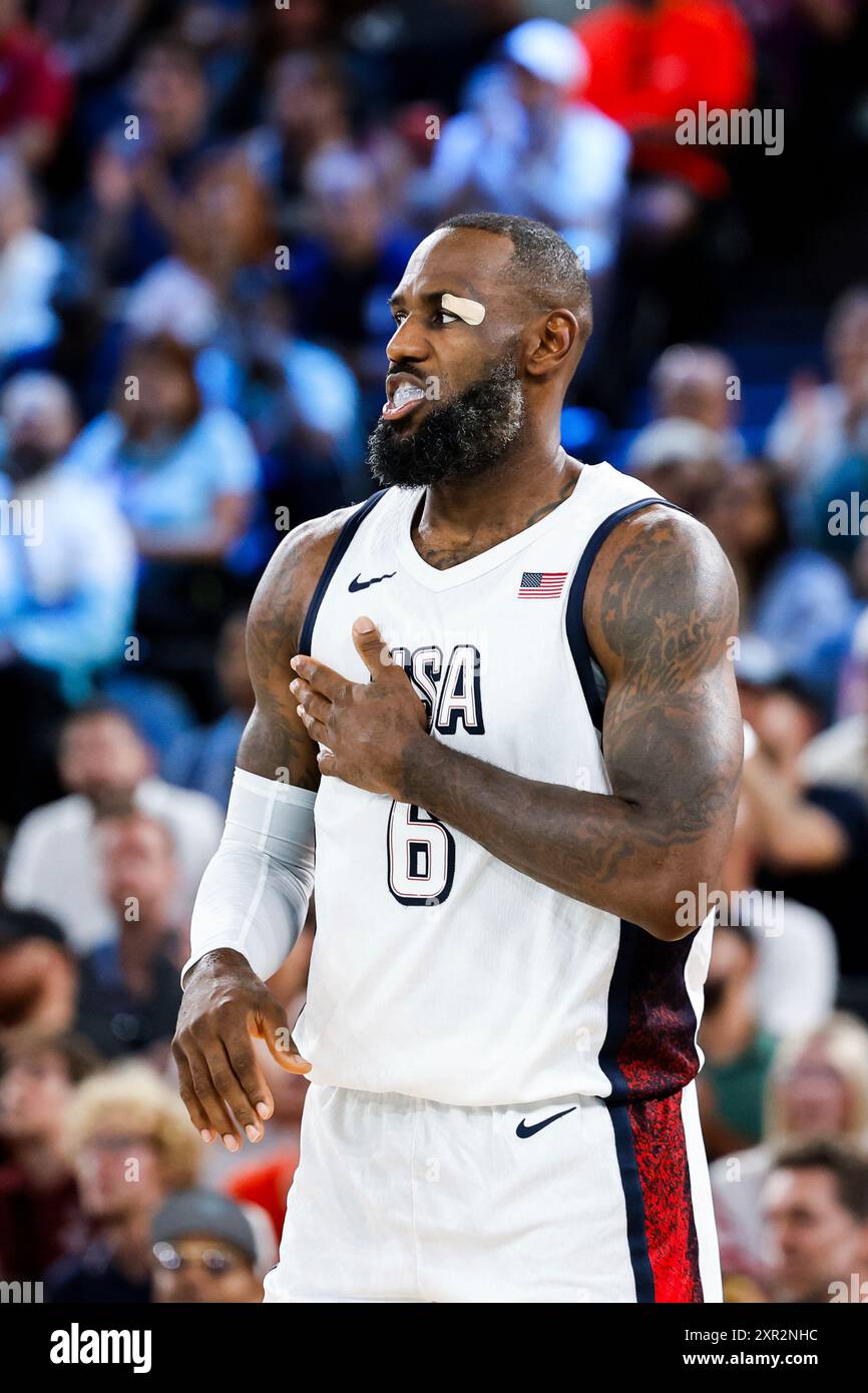 Lebron James of United States gestures during the Men's Semifinal ...