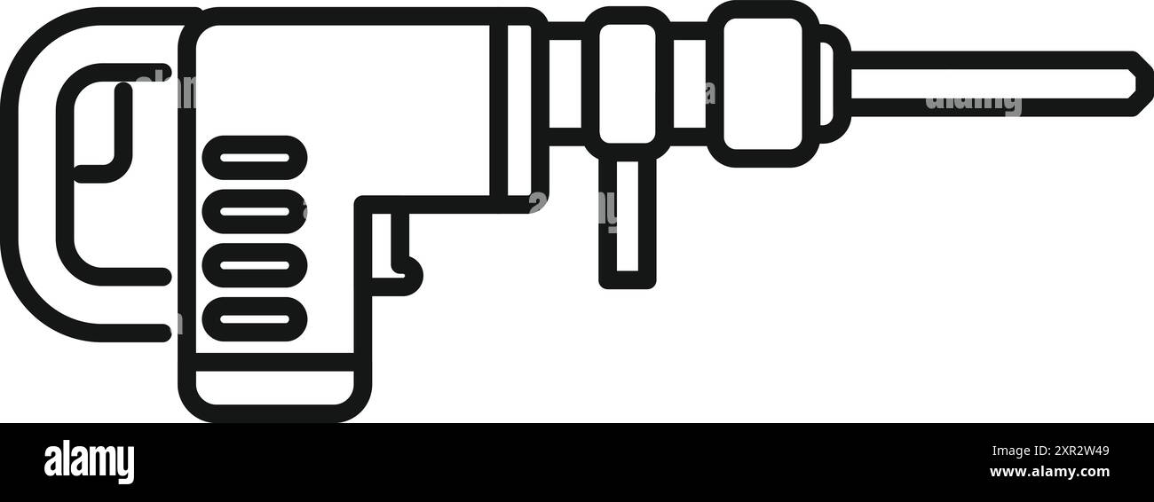Line drawing of a heavy duty electric or pneumatic demolition ...