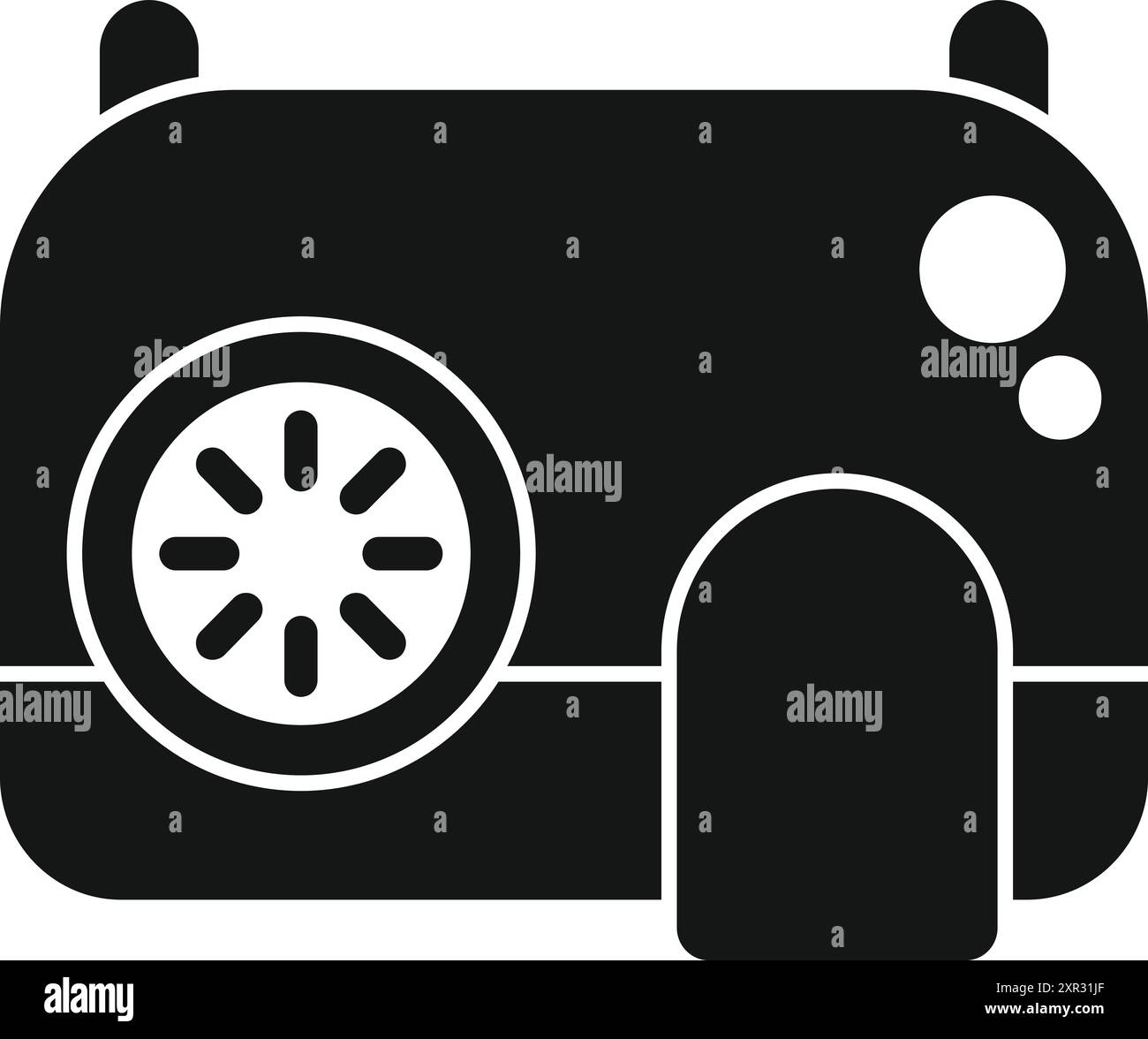 Black silhouette of a robotic vacuum cleaner with a charging station, embodying efficiency and innovation in household chores Stock Vector