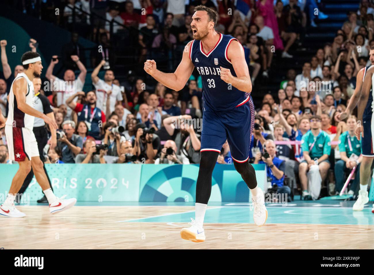 Nikola Milutinov ( 33 Serbia), Basketball, Men's Semifinal between