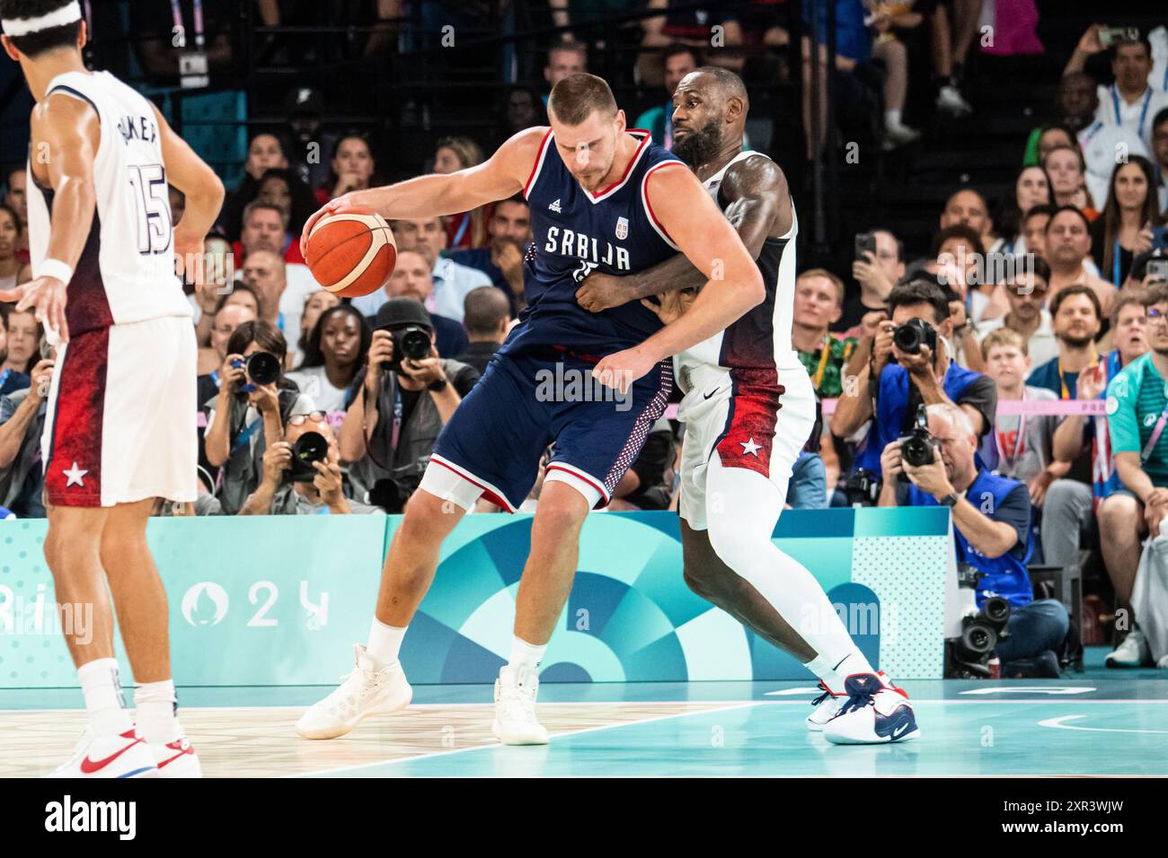 Nikola Jokic ( 15 Serbia) and LeBron James ( 6 USA), Basketball