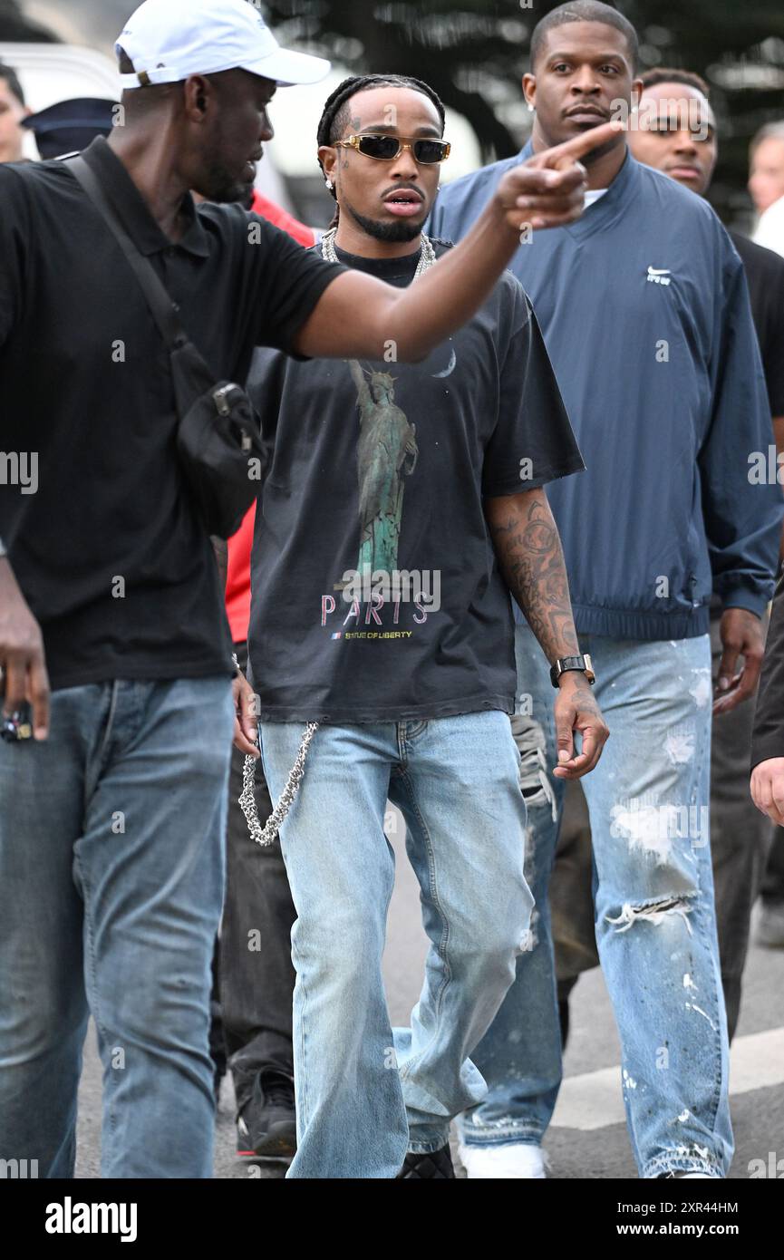 American rapper Quavo seen arriving at the Bercy Arena to attend the ...