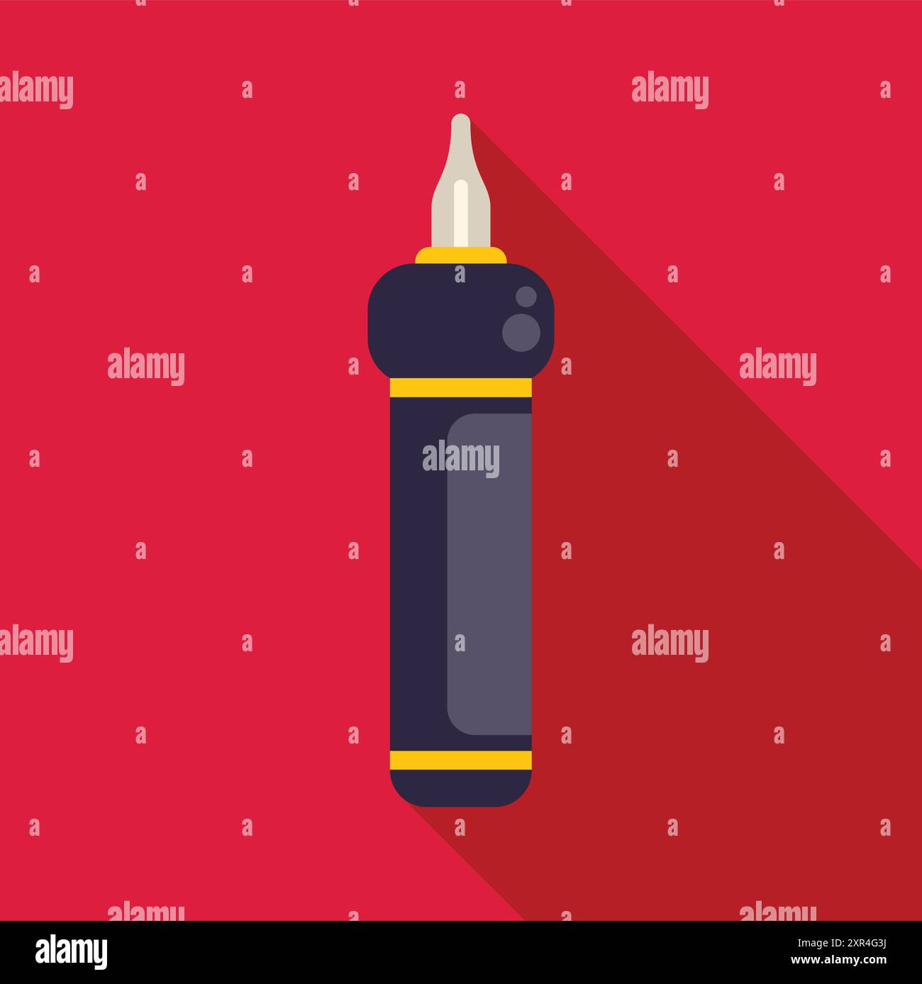 Electronic cigarette vaping device icon in modern flat design style with long shadow Stock Vector
