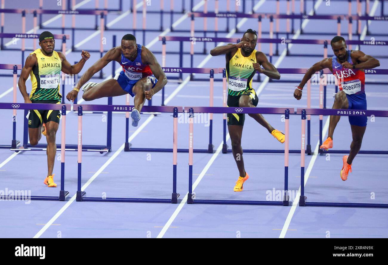 Jam Raseed Paris, Ile de France, France. 8th Aug, 2024. Grant Holloway (USA) wins ...