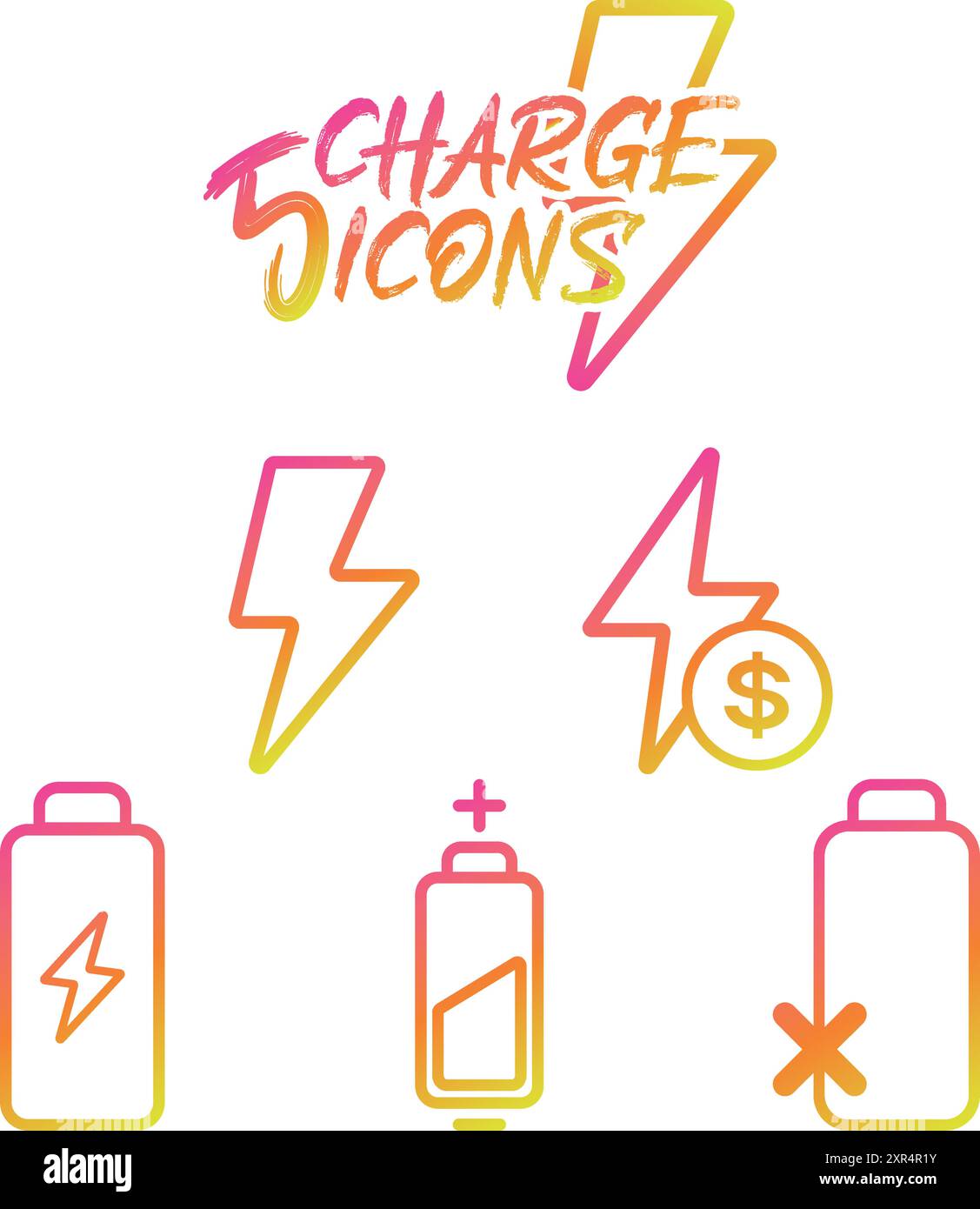 Set of Charge icon sketch Vector Stock Vector Image & Art - Alamy