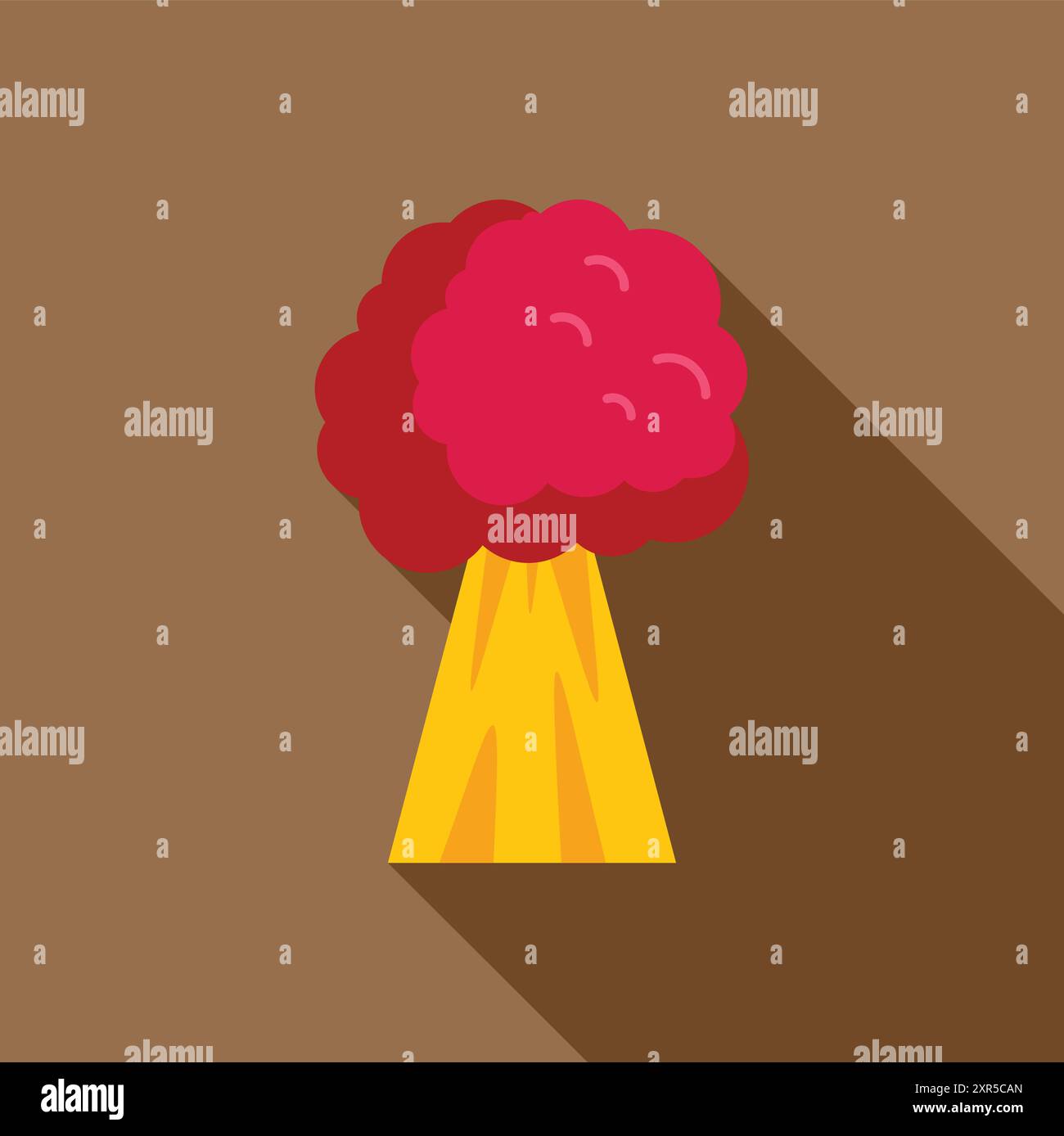 Large mushroom cloud is rising, casting a long shadow Stock Vector