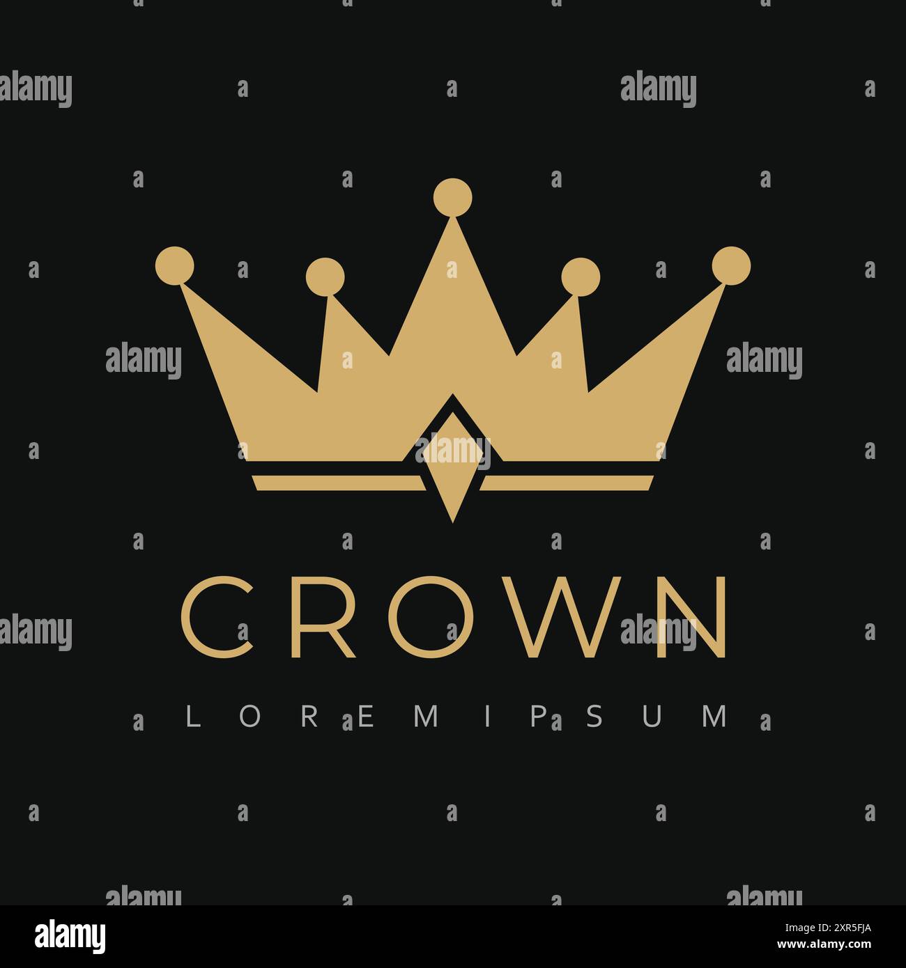 Crown abstract royal king gold template Isolated on white background ...