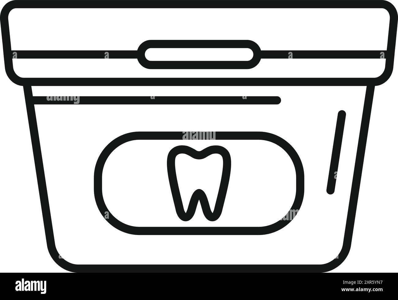 Line drawing of a container protecting a white healthy tooth ...