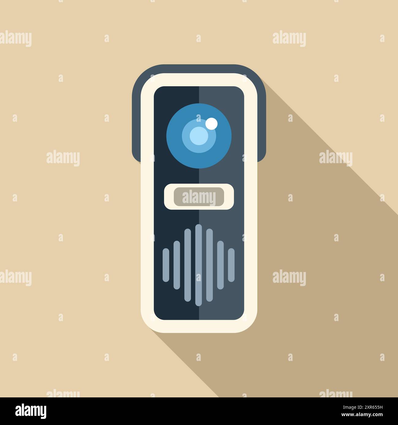 Modern intercom system with camera and speaker providing security and communication Stock Vector