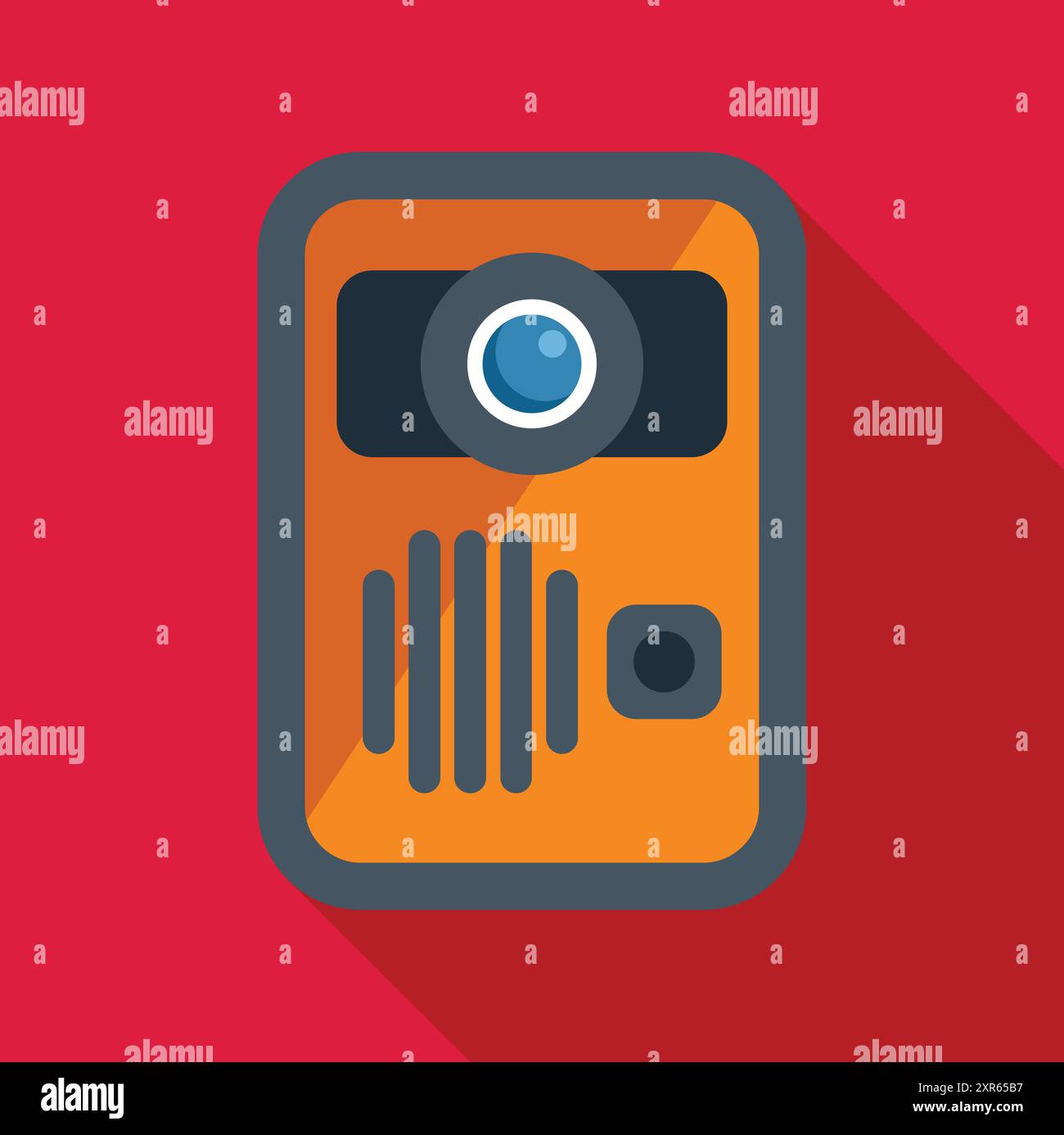Modern intercom system providing security and communication for a home or business Stock Vector