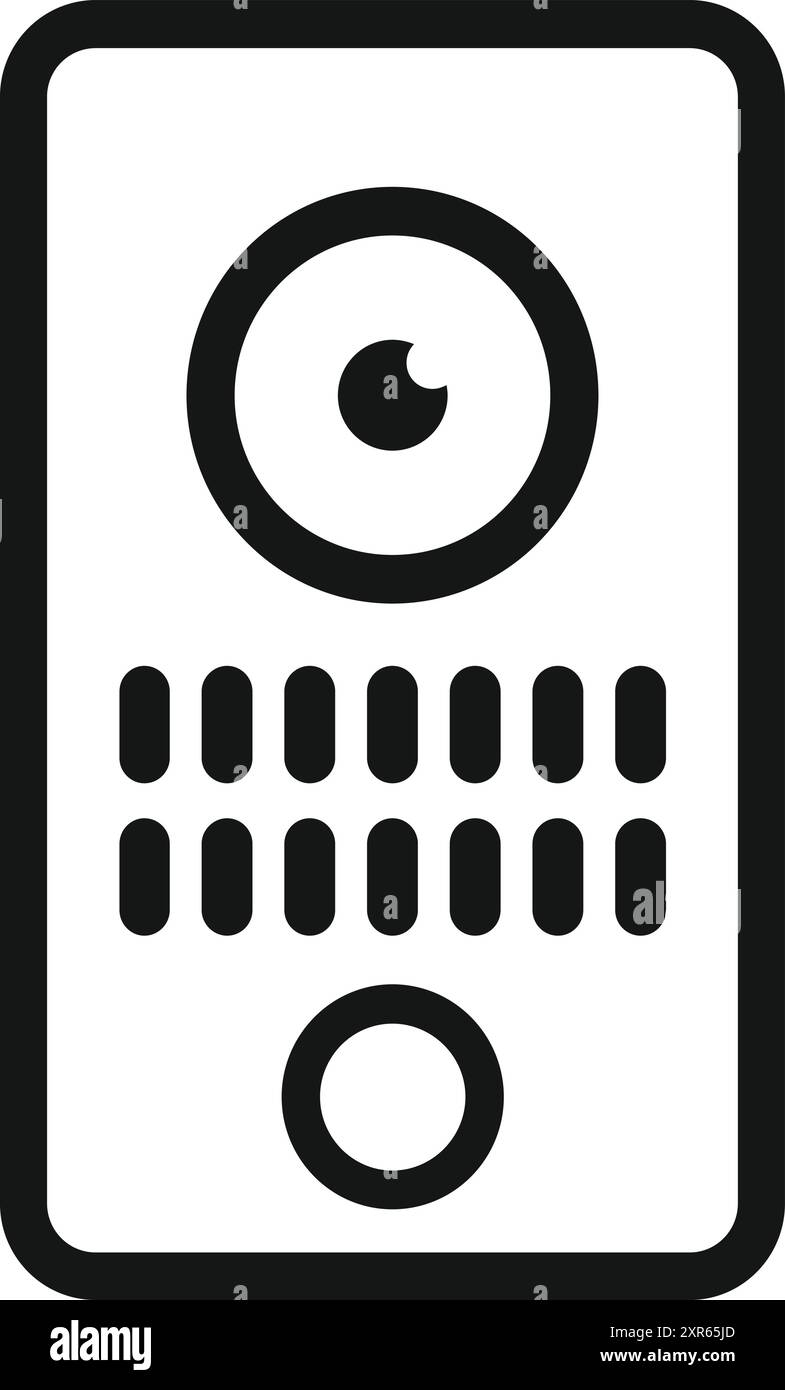 Modern video intercom system is enhancing security and providing convenient access control Stock Vector