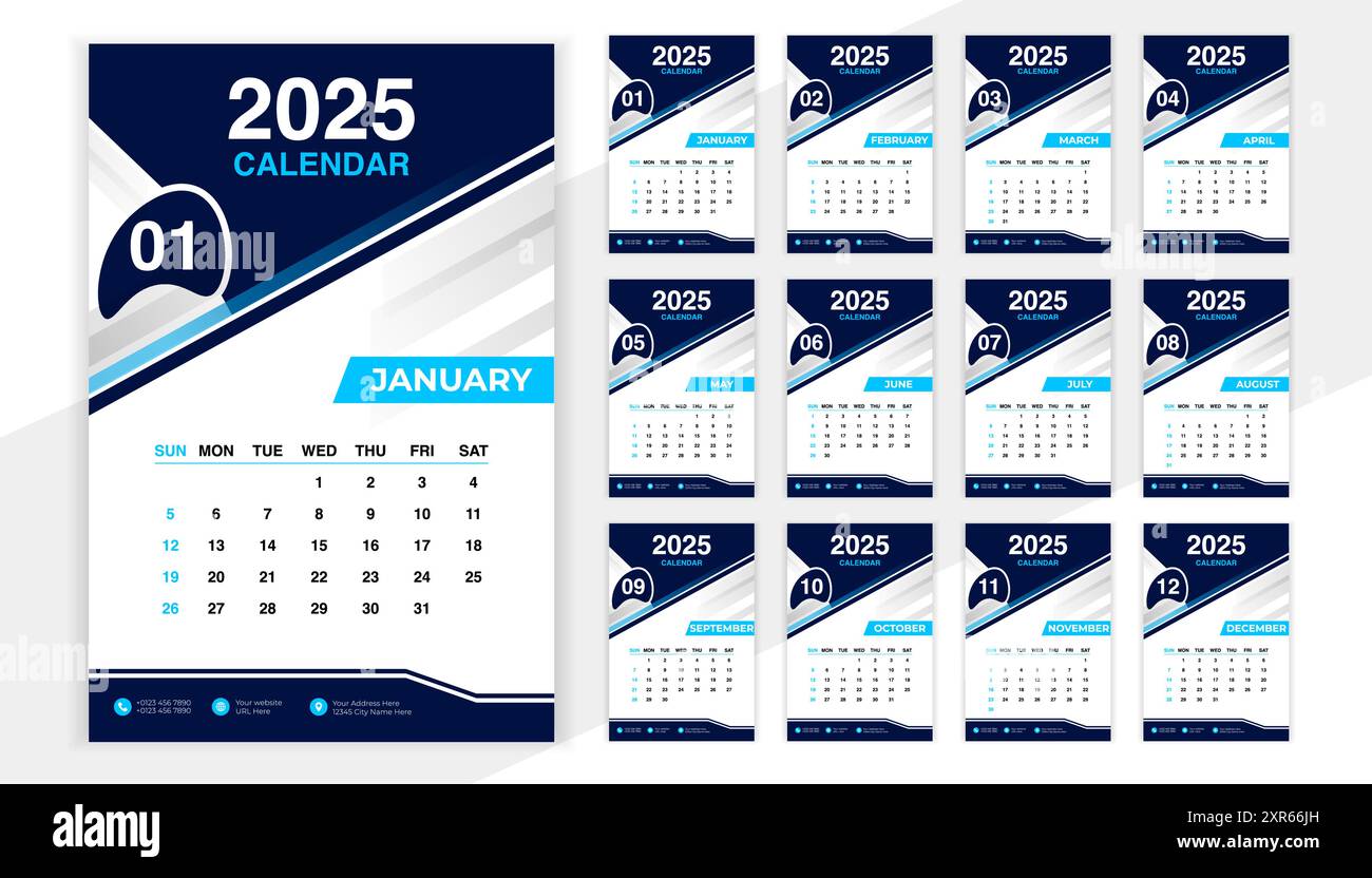 2025 wall calendar Stock Vector Images Alamy