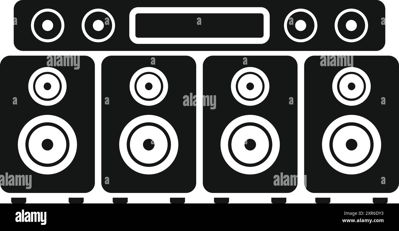 Powerful audio system playing music at high volume, perfect for music