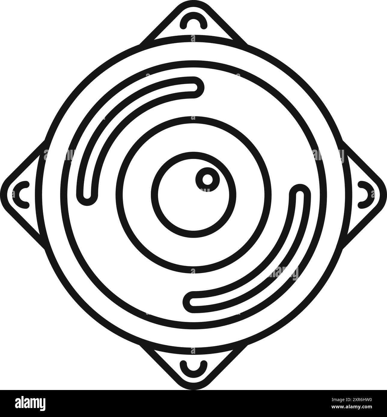 Outline icon of a round web camera recording video content Stock Vector